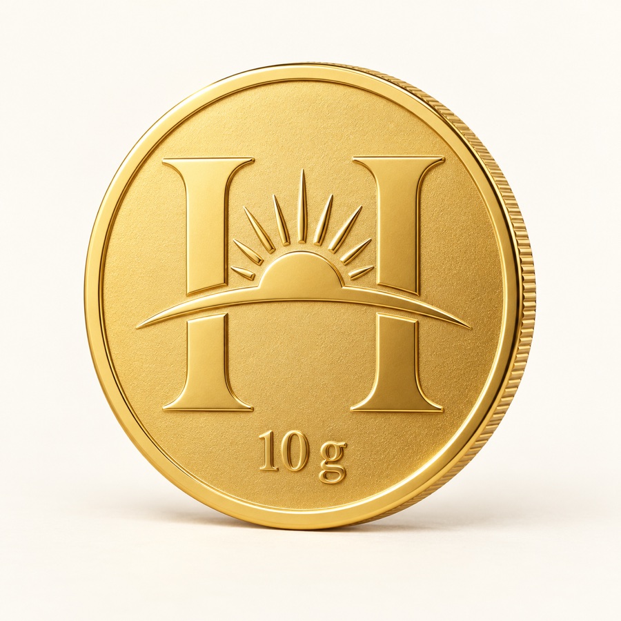 10 gram gold coin with the SMG Horizon emblem